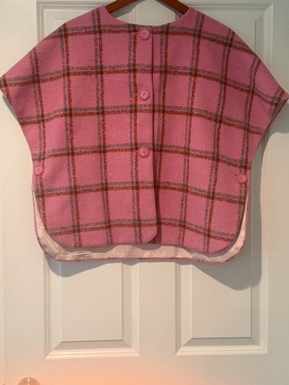 Pink plaid cape/poncho by Maeve for Anthropologie